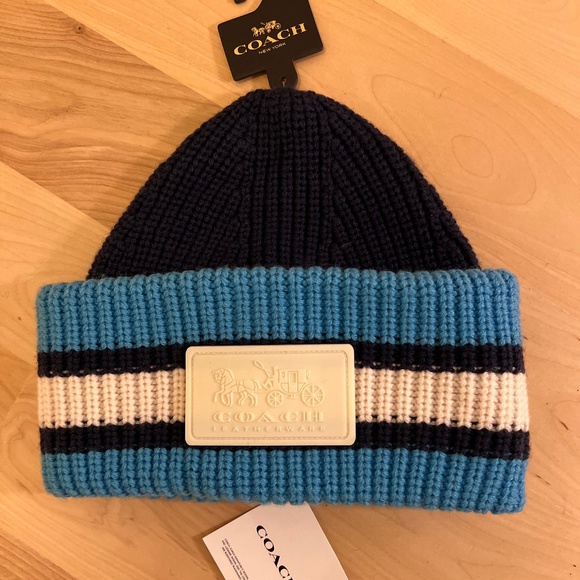 Coach varsity stripe patch beanie - Picture 1 of 4